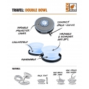 Kiwi Walker Travel Double Bowl Blau - Slowfeeder