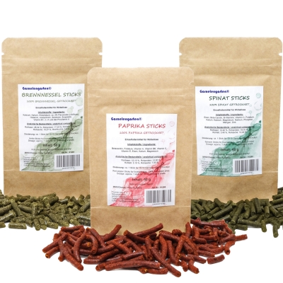 Garnelengarten® Sticks Mix Brennnessel | Paprika | Spinat